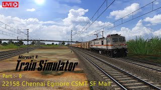 Journey in 22158 Chennai Egmore Csmt Sf Mail With Wap7 With Utkrisht Coaches  Msts Gameplay [upl. by Biernat]