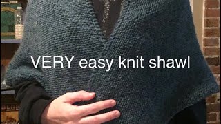 EASY Beginner Knit Shawl Detailed how to yarn over [upl. by Trutko]