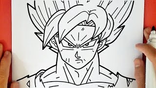 HOW TO DRAW GOKU SSJ BLUE [upl. by Ynatsyd]