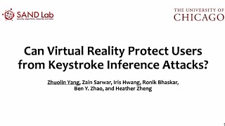 USENIX Security 24  Can Virtual Reality Protect Users from Keystroke Inference Attacks [upl. by Edmead]