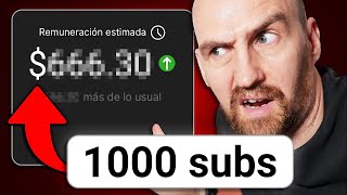 Cuánto te paga YouTube REALMENTE por 1000 Suscriptores [upl. by Affay]