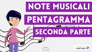 Note musicali e pentagramma seconda parte  Musica per bambini della scuola primaria [upl. by Naihtniroc]