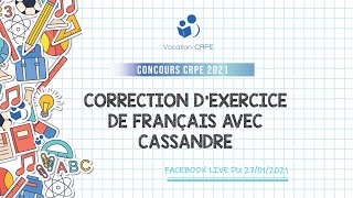 CRPE 2021 ～ CORRECTION DEXERCICE DE FRANÇAIS [upl. by Shaun63]