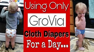 Using Only Grovia Cloth Diapers For A Day 2 Babies [upl. by Swaine]