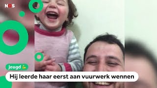 Vader leert dochtertje om te lachen als er bommen vallen [upl. by Annoyk]