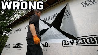 How to Properly Cut Window Openings in House Wrap  Home Renovation [upl. by Thorma88]