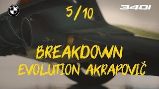 BMW 340i tuning  510 Evolution Akrapovič Klappenauspuffanlage mit Downpipe  BREAKDOWN [upl. by Llerud]