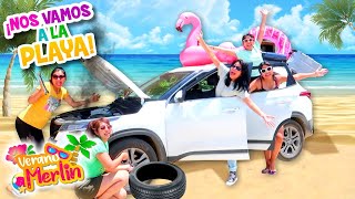 NOS VAMOS A LA PLAYA 🏝 ☀️ 8 HORAS EN CARRETERA ¡Nos Pasó de Todo😫🚙 VERANO MERLIN [upl. by Iroj]