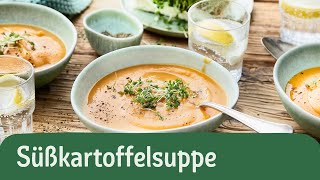 Süßkartoffelsuppe  7 Zutaten Rezepte  REWE Deine Küche [upl. by Noyerb]