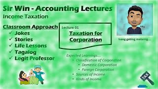 Lecture 01 Taxation for Corporations Income Taxation [upl. by Lovering]