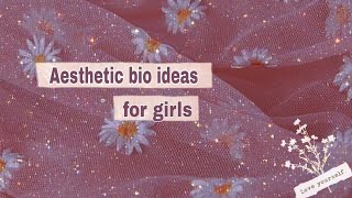 Aesthetic bio ideas for girlsAesthetic captionsInstagram bioAisholic [upl. by Kinelski538]