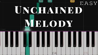 Unchained Melody  The Righteous Brothers  EASY Piano Tutorial [upl. by Ihcego]