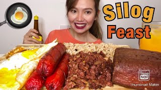 PINOY ALMUSAL MUKBANG  Hotsilog  Cornsilog  Spamsilog II SILOG FEAST [upl. by Wieren]