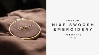 HOW TO EMBROIDER Nike SWOOSH Tutorial  GA002 [upl. by Sekoorb428]