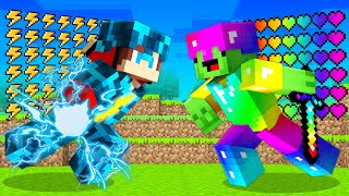 STORM Armor JJ vs RAINBOW Armor Mikey in Minecraft  Maizen JJ and Mikey [upl. by Sinai]