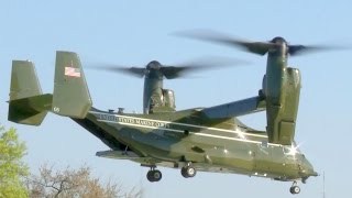 US Presidential Helicopter Squadron MV22 Osprey LandingTakeoff [upl. by Xuaeb]