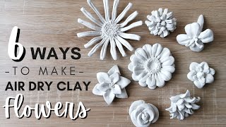 How to Make Easy Air Dry Clay Flowers  Beginners Tutorial [upl. by Eilliw647]