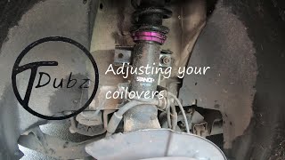 Adjusting coilovers vwt5 DIY mod [upl. by Gibrian]