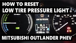 How to reset the low tire pressure lamp on Mitsubishi Outlander phev 2015 [upl. by Danete487]