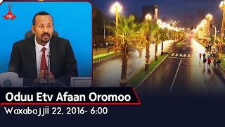 Oduu Etv Afaan Oromoo Waxabajjii 22 2016 600 [upl. by Vince353]