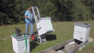 Replacing a Beehive Rail Stand  Using Hive Lifter to Move Hives [upl. by Alard698]