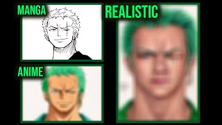 Drawing RORONOA ZORO in 3 Styles Manga Anime and Realistic [upl. by Ainotal539]