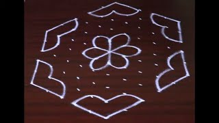 Easy Rangoli Design with 11X6 Dots  Rangoli Designs  Kolam Designs  Muggulu Designs  KGS Rangoli [upl. by Dnalyr]