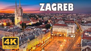 Zagreb Croatia 🇭🇷  4K Drone Footage [upl. by Ayidah]