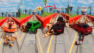 Super Heros Cars vs 100 Peoples 10 😱 BeamNGDrive  The Real Granny [upl. by Maharg]