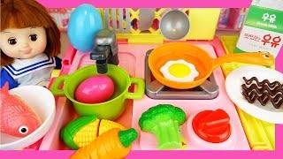 Baby doli food cart and cooking toys play [upl. by Llertal]