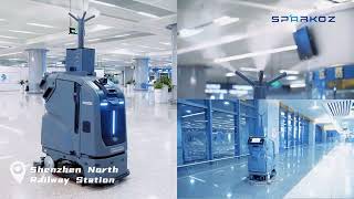 Revolutionizing Railway Station Cleaning with Sparkoz Autonomous Industrial Robot Demo [upl. by Neoma634]