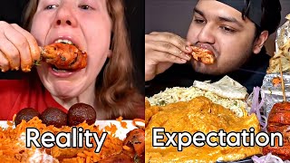 Mukbang EXPECTATION VS REALITY 🫣 [upl. by Aiouqahs]