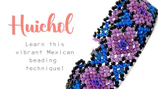 Huichol Beading  Flat Huichol Ribbon Beading Tutorial [upl. by Leavitt]