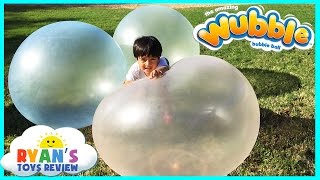 Ryan plays with Giant WUBBLE BUBBLE BALL [upl. by Balcer]