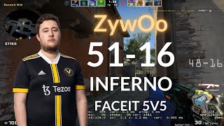 ZywOo Insane 51 Kills POV on FACEIT 5116 INFERNO 20220621 [upl. by Yraek888]