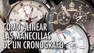 Como Alinear o Ajustar Las Manecillas de un Cronógrafo de Cuarzo en Español [upl. by Blanc294]