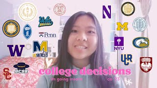 2023 College Decision Reactions of a “good student”  Ivies USC JHU NYU UChicago UCs T20 more [upl. by Segalman]