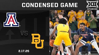 19 Arizona vs Baylor Condensed Game  202425 Big 12 Mens Basketball [upl. by Idalina]