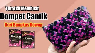 KERAJINAN DOMPET DARI PLASTIK KEMASAN DOWNY [upl. by Llenrac]