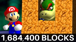 Can You Beat Super Mario 64 if Minecraft Blocks Fill Every Level Area 1 [upl. by Fassold813]