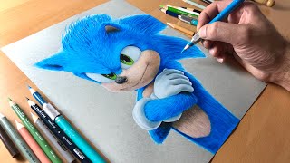 Sonic The Hedgehog Drawing  Timelapse  Artology [upl. by Ahsiekrats]