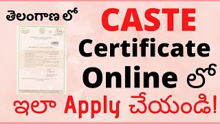 Caste Certificate in Telangana State  Apply Community Certificate Online from Meeseva Website [upl. by Nerhe]