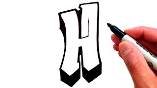 How to Draw the Letter H in Graffiti Style  EASY [upl. by Mcclees]