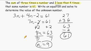 Using Algebra To Solve Word Problems [upl. by Kistner147]