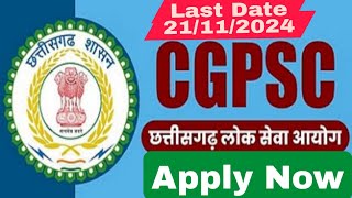 CGPSC Chhattisgarh Police Sub Inspector SI Recruitment 2024 Apply Online for 341 Post [upl. by Holman]