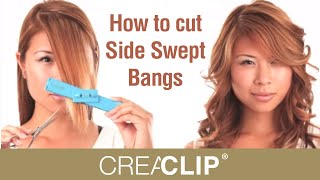 How to Cut Side Swept Bangs  Trim your Fringe [upl. by Annaed]