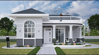 BUNGALOW HOUSE DESIGN  2 BEDROOM  100 SQM  1076 SQFT [upl. by Shreve]