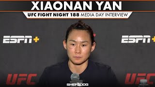 Xiaonan Yan  UFC Fight Night 188  Media Day Interview [upl. by Mosby]