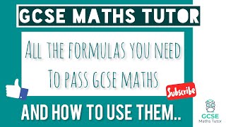 All the GCSE Maths Formulas and How to use Them  Higher amp Foundation  Edexcel AQA OCR WJEC [upl. by Kappenne]