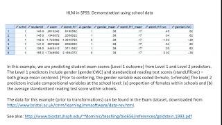 Multilevel modeling using SPSS July 2019 [upl. by Crandall]